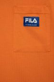 Дитячий бавовняний лонгслів Fila колір помаранчевий з аплікацією