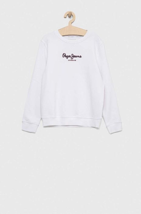 Дитяча бавовняна кофта Pepe Jeans колір білий візерунок