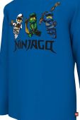 Дитячий бавовняний лонгслів Lego x Ninjago з принтом колір блакитний