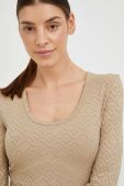 Лонгслів Guess жіночий колір бежевий (2885193)