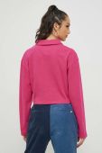 Бавовняний лонгслів Tommy Jeans колір рожевий з коміром
