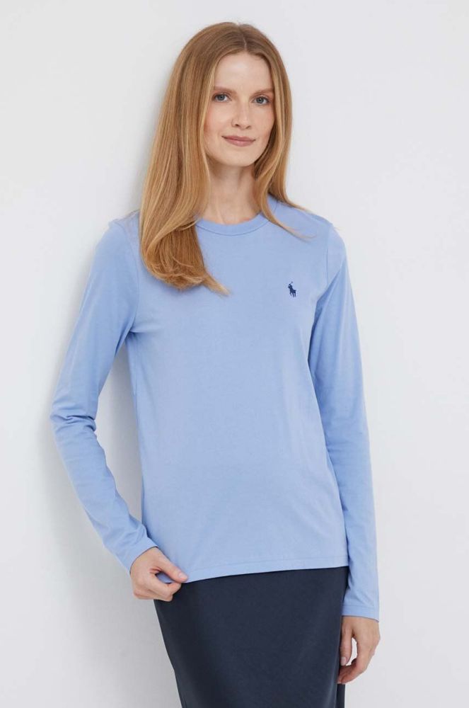 Бавовняний лонгслів Polo Ralph Lauren колір блакитний (3387815)