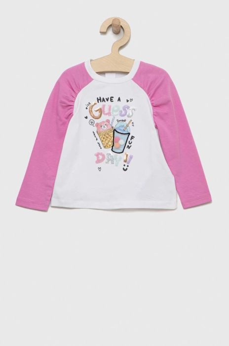 Дитячий лонгслів Guess колір білий (2856332)