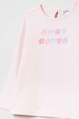 Дитячий бавовняний лонгслів OVS 2-pack колір рожевий