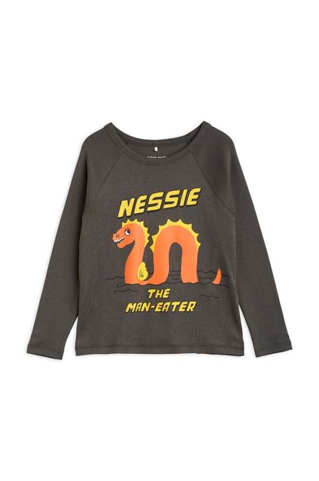 Дитячий бавовняний лонгслів Mini Rodini колір чорний візерунок