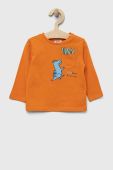 Бавовняний лонгслів для немовлят OVS 2-pack колір помаранчевий з принтом