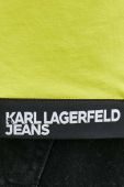 Бавовняний лонгслів Karl Lagerfeld Jeans колір жовтий з принтом