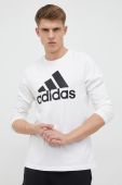 Бавовняний лонгслів adidas колір білий з принтом