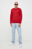 Бавовняна кофта Joop! чоловіча колір червоний з принтом