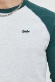 Бавовняний лонгслів Superdry колір сірий меланж (2995894)