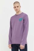 Бавовняний лонгслів Superdry колір фіолетовий з принтом