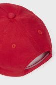 Дитяча бавовняна кепка Mayoral колір червоний з аплікацією