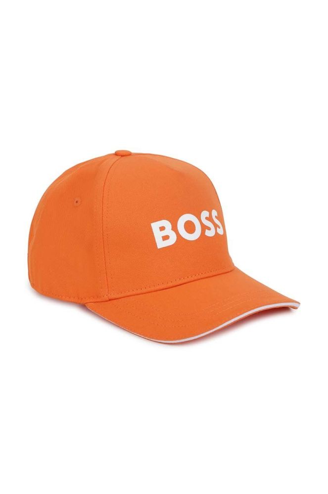 Дитяча бавовняна шапка BOSS колір помаранчевий з аплікацією (3061361)