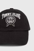 Бавовняна бейсболка Tommy Jeans колір чорний з аплікацією (2919593)