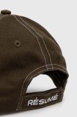 Бавовняна бейсболка R?sum? колір зелений з аплікацією