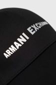 Бавовняна бейсболка Armani Exchange колір чорний з принтом (2935990)