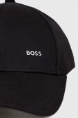 Бавовняна бейсболка BOSS колір чорний однотонна (3187904)