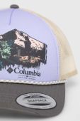 Кепка Columbia колір фіолетовий з принтом