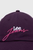 Бавовняна бейсболка Lee колір фіолетовий з аплікацією