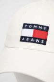 Бавовняна бейсболка Tommy Jeans колір білий з аплікацією (2983791)