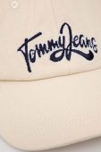 Бавовняна бейсболка Tommy Jeans колір бежевий з аплікацією (3127921)