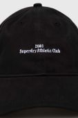 Бавовняна бейсболка Superdry колір чорний з аплікацією (3162811)