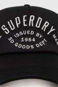 Кепка Superdry колір чорний з аплікацією (3162812)