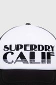 Кепка Superdry колір білий візерунок