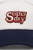 Кепка Superdry колір білий з аплікацією