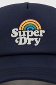 Кепка Superdry колір синій з принтом