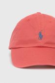 Бавовняна бейсболка Polo Ralph Lauren колір червоний однотонна (3260948)