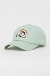 Дитяча бавовняна кепка Fila колір зелений з аплікацією