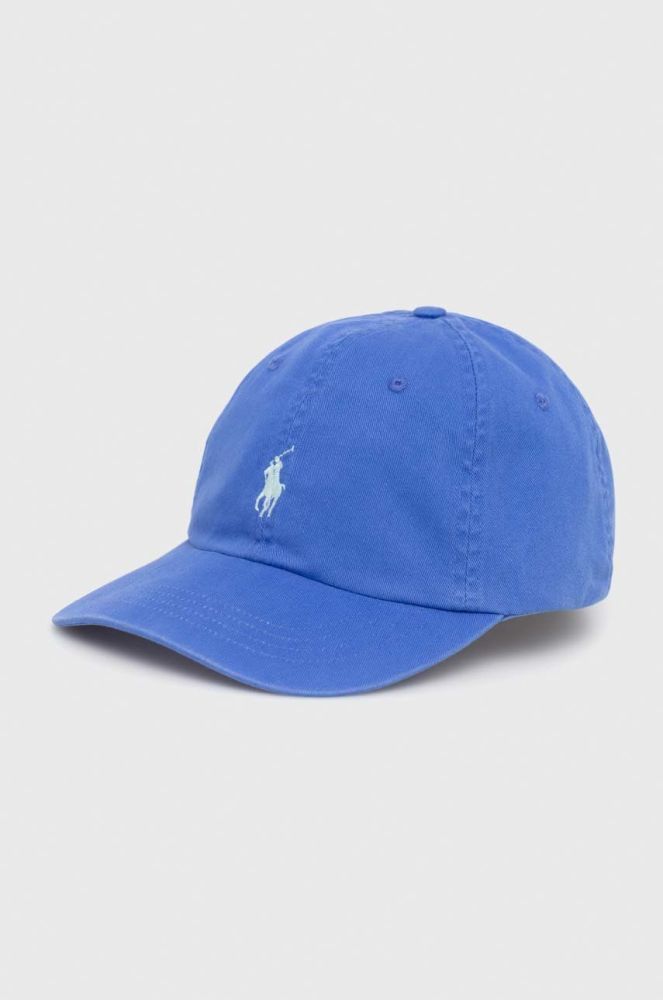 Бавовняна бейсболка Polo Ralph Lauren з аплікацією колір блакитний (2850799)
