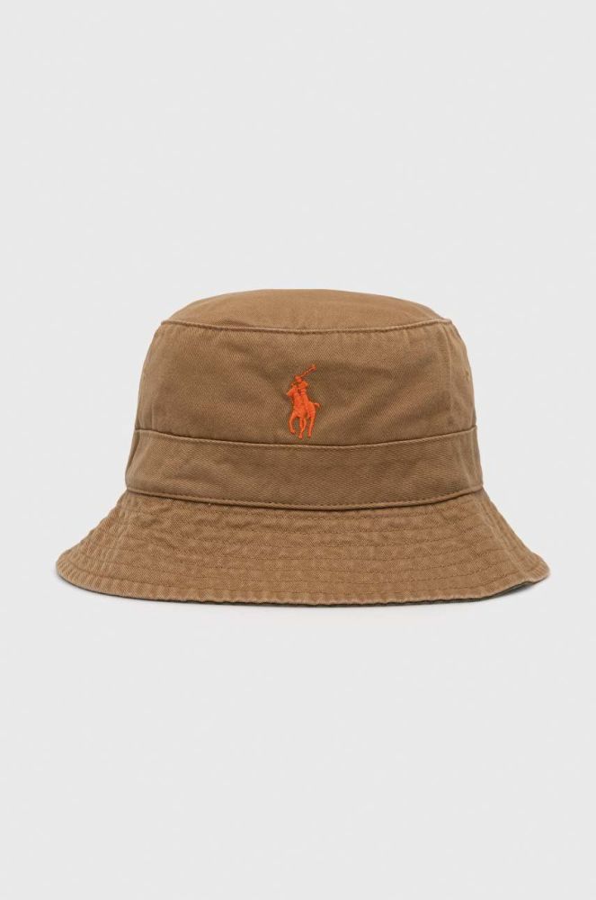 Бавовняний капелюх Polo Ralph Lauren колір коричневий з бавовни