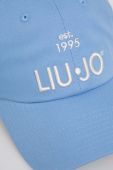 Бавовняна бейсболка Liu Jo з аплікацією колір блакитний