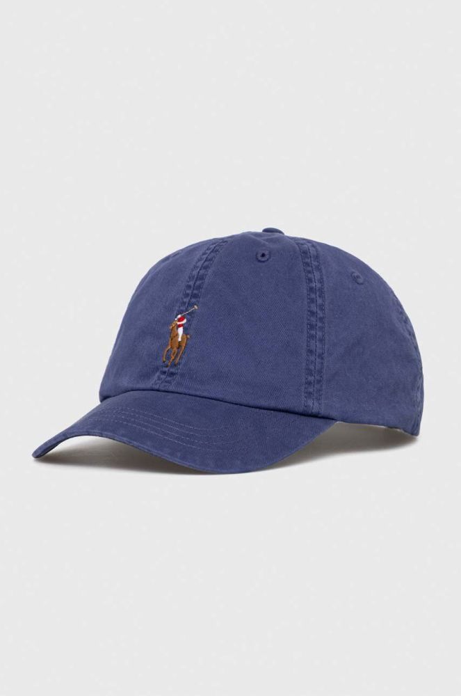Кепка Polo Ralph Lauren однотонна колір блакитний