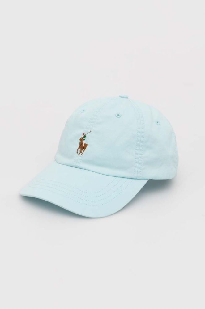 Кепка Polo Ralph Lauren колір бірюзовий з принтом