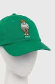 Бавовняна бейсболка Polo Ralph Lauren колір зелений з аплікацією (2968957)
