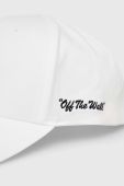 Бавовняна бейсболка Vans колір білий з принтом