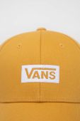 Бавовняна бейсболка Vans колір жовтий з аплікацією