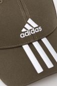 Бавовняна бейсболка adidas колір зелений з аплікацією