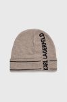 Шапка з домішкою кашеміру Karl Lagerfeld колір сірий з тонкого трикотажу (2911007)