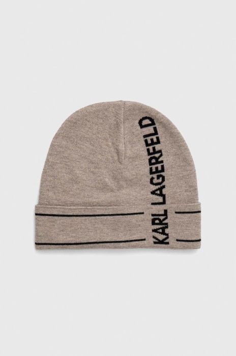 Шапка з домішкою кашеміру Karl Lagerfeld колір сірий з тонкого трикотажу (2911007)