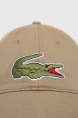 Бавовняна бейсболка Lacoste колір коричневий з аплікацією RK9871-HBP