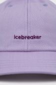 Кепка Icebreaker колір фіолетовий з аплікацією