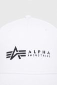 Бавовняна кепка Alpha Industries колір білий з принтом 126912.09-White