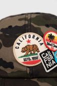 Бавовняна бейсболка American Needle California колір зелений візерунок