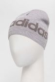 Шапка adidas колір сірий з тонкого трикотажу