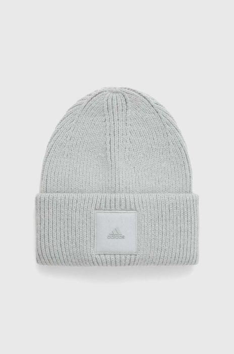 Шапка adidas Performance колір зелений з товстого трикотажу