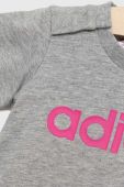 Дитячий бавовняний комплект adidas I LIN CO T колір сірий